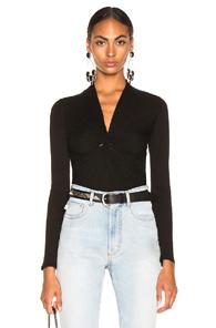 Enza Costa Twisted V Long Sleeve In Black
