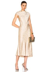 Protagonist Cap Sleeve Bias Dress In Floral,neutrals,pink