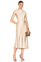 Protagonist Cap Sleeve Bias Dress In Floral,neutrals,pink