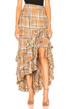 Patbo Plaid Ruffle Midi Skirt In Neutral,plaid