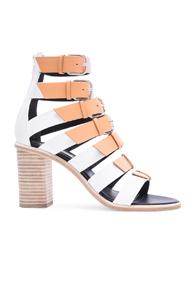 Balenciaga Leather Buckle Heels In Neutrals