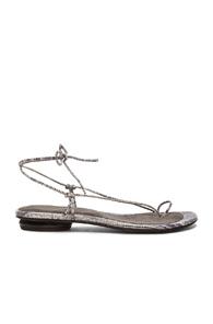 Stuart Weitzman Leather Nieta Sandals In Gray,animal Print