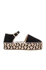 Jimmy Choo Suede Delfine Espadrilles In Black
