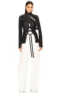 Proenza Schouler Lacing Viscose Knit Top In Black