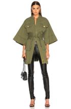 Pierre Balmain Tie Waist Jacket In Green