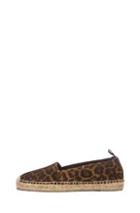 Saint Laurent Suede Leopard Espadrilles In Brown,animal Print