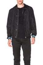 Versace Contrast Panel Blouson Jacket In Black