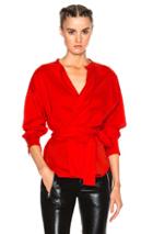 Isabel Marant Dorcey Silk Top In Red