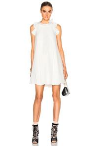 Fendi Crepe De Chine Pleat Dress In White
