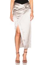 Michelle Mason Wrap Skirt In Metallics,gray
