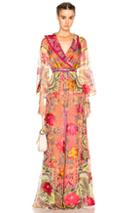 Etro Long Ruffle Dress In Pink,floral