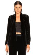Frame Velvet Tie Jacket In Black