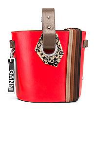 Ganni Leather Bag In Red