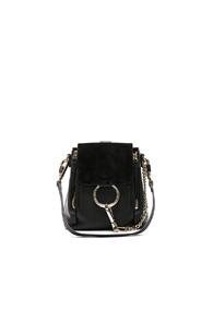 Chloe Mini Faye Suede & Calfskin Backpack In Black