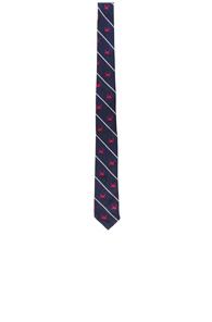 Thom Browne Classic Crab Tie In Blue,stripes,animal Print
