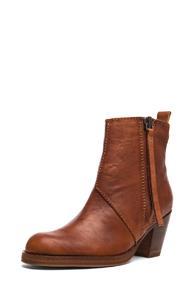 Acne Studios Pistol Leather Booties In Brown