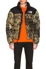 The North Face 1996 Retro Seasonal Nuptse Jacket In Green,abstract