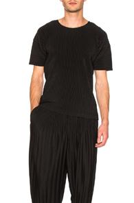 Issey Miyake Homme Plisse Basic Short Sleeve Shirt In Black