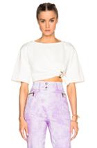 Roberto Cavalli Cropped Tee In Neutrals,white