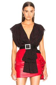 Magda Butrym Durres Top In Blue,geometric Print
