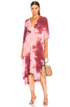 Enza Costa Viscose Georgette Short Sleeve Caftan In Pink,purple,ombre & Tie Dye