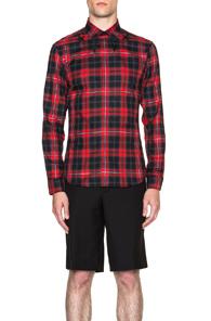Givenchy Plaid Shirt In Red,checkered & Plaid