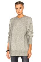 R13 Oversized Crewneck Sweater In Gray