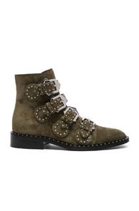 Givenchy Elegant Studded Suede Ankle Boots In Green