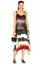 Acne Studios Saleh Dress In Abstract,green,ombre And Tie Dye,pink