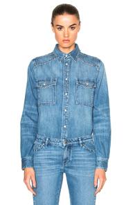 Givenchy Studded Denim Shirt In Blue