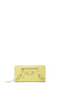 Balenciaga Giant Continental Zip Wallet In Yellow