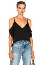 T By Alexander Wang Lux Ponte Cold Shoulder Top In Black
