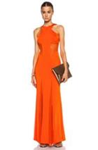 Cushnie Et Ochs Jersey & Mesh Gown In Orange