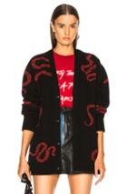 Amiri Snake Cardigan In Animal Print,black,red