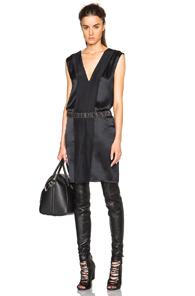 Ann Demeulemeester V Neck Tank Dress In Black
