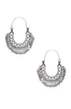 Saint Laurent Beaded Hoop Earrings In Metallic