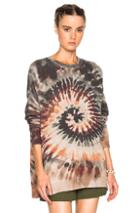 Valentino Oversized Long Sleeve Tie Dye Pullover In Green,ombre & Tie Dye