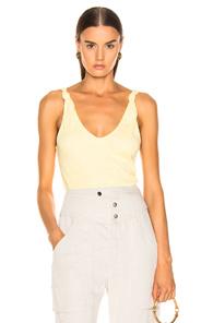 The Range Shadow Linen Rib Tank In Yellow