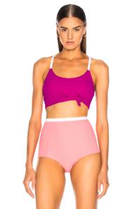 Flagpole Knotted Bikini Top In Purple,pink