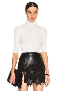 Calvin Klein Collection Tai Fitted Chenille Turtleneck In Neutrals