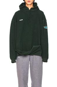 Vetements Inside Out Shark Hoodie In Green