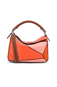 Loewe Puzzle Small Bag In Orange,pink