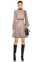 Giambattista Valli Printed Tie Neck Dress In Purple,abstract