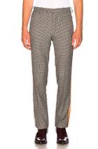 Calvin Klein 205w39nyc Fancy Wool Check Marching Band Pants In Gray,checkered & Plaid