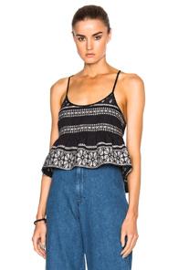 Sea Peplum Ruffle Top In Black