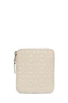 Comme Des Garcons Star Embossed Zip Fold Wallet In White,geometric Print