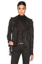 Superfine Rider Leather Jacket In Black