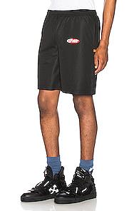 Off-white Split Logo Mesh Shorts In Black