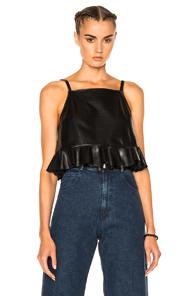 Rachel Comey Plano Leather Top In Black