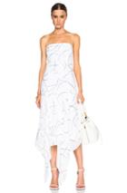 Dion Lee Line Map Silk Georgette Dress In White,abstract